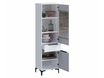 Пенал 550 мм со стеклом Кимберли белый (Handis) в Нижнем Тагиле - nizhnij-tagil.mebel-e96.ru