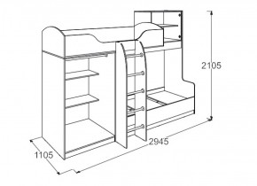 Кровать 2-х ярусная №2 Омега 18 (800*2000) в Нижнем Тагиле - nizhnij-tagil.mebel-e96.ru