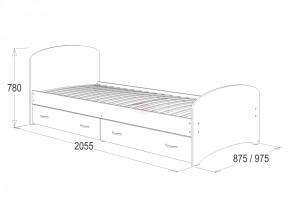 Кровать-6 одинарная с 2-мя ящиками (800*2000) в Нижнем Тагиле - nizhnij-tagil.mebel-e96.ru