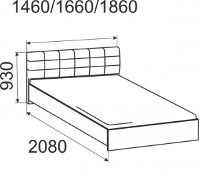 Кровать интерьерная Лита с латами 1400*2000 в Нижнем Тагиле - nizhnij-tagil.mebel-e96.ru