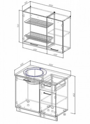 Кухонный гарнитур Антрацит 1000 в Нижнем Тагиле - nizhnij-tagil.mebel-e96.ru