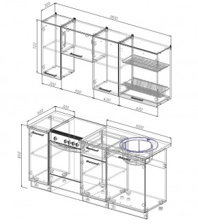 Кухонный гарнитур Антрацит 1800 в Нижнем Тагиле - nizhnij-tagil.mebel-e96.ru