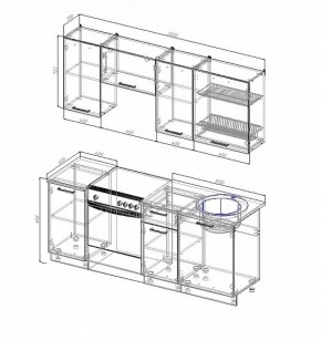 Кухонный гарнитур Антрацит 2000 в Нижнем Тагиле - nizhnij-tagil.mebel-e96.ru