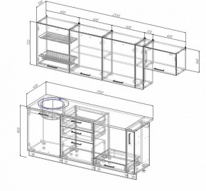 Кухонный гарнитур Лофт 2550 в Нижнем Тагиле - nizhnij-tagil.mebel-e96.ru