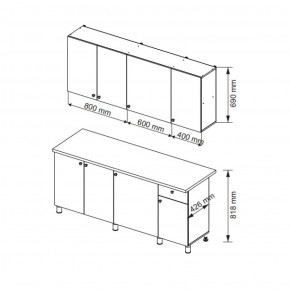 Кухонный гарнитур POINT 1800 мм (Гор) в Нижнем Тагиле - nizhnij-tagil.mebel-e96.ru