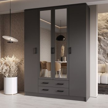 Шкаф Квадро 1600 мм Графит (Эра) в Нижнем Тагиле - nizhnij-tagil.mebel-e96.ru