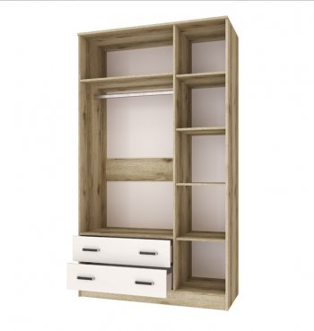 Шкаф Лагуна с антресолью делано/белый (Текс) в Нижнем Тагиле - nizhnij-tagil.mebel-e96.ru