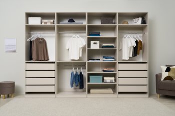 Гардеробная/шкаф 3200 мм Ларго №2 открытая Кашемир (Миф) в Нижнем Тагиле - nizhnij-tagil.mebel-e96.ru