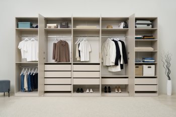 Гардеробная/шкаф 4000 мм Ларго №4 Кашемир (Миф) в Нижнем Тагиле - nizhnij-tagil.mebel-e96.ru