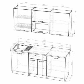 Кухонный гарнитур Лариса макси 1 1800 мм (Герда) в Нижнем Тагиле - nizhnij-tagil.mebel-e96.ru