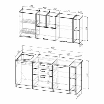 Кухонный гарнитур Лариса макси 4 1800 мм (Герда) в Нижнем Тагиле - nizhnij-tagil.mebel-e96.ru