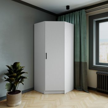 Шкаф угловой Ларс (угол скос), Белый (Микон) в Нижнем Тагиле - nizhnij-tagil.mebel-e96.ru