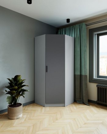 Шкаф угловой Ларс (угол скос), Серый камень/графит (Микон) в Нижнем Тагиле - nizhnij-tagil.mebel-e96.ru