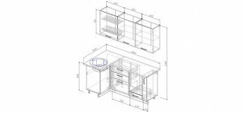 Угловой кухонный гарнитур Латте 1800х1000 мм в Нижнем Тагиле - nizhnij-tagil.mebel-e96.ru