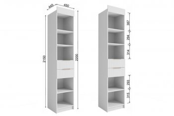 Стеллаж Лавис с ящиками СД 450.1/2 белый софт (ДСВ) в Нижнем Тагиле - nizhnij-tagil.mebel-e96.ru