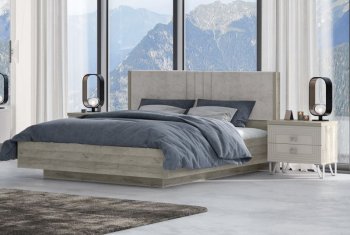 Кровать 1600 мм Лежер КР-311-16-16 дуб серый/велюр Missoni 18 (Сантан) в Нижнем Тагиле - nizhnij-tagil.mebel-e96.ru