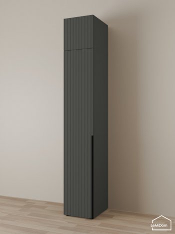 Шкаф с антресолью 400 мм Linnea MHR-1A-1 2450х400х510 (Графит-М 11.1.25) в Нижнем Тагиле - nizhnij-tagil.mebel-e96.ru