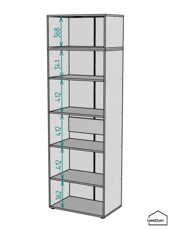 Шкаф с антресолью 800 мм Linnea MHR-2A-2 2450х800х510 (Графит-М 11.1.25) в Нижнем Тагиле - nizhnij-tagil.mebel-e96.ru