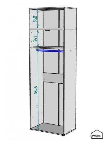 Шкаф с антресолью 800 мм Linnea MHR-2A-1 2450х800х510 (Графит-М 11.1.25) в Нижнем Тагиле - nizhnij-tagil.mebel-e96.ru