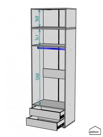 Шкаф с антресолью 800 мм Linnea MHR-2A-3 2450х800х510 (Графит-М 11.1.25) в Нижнем Тагиле - nizhnij-tagil.mebel-e96.ru