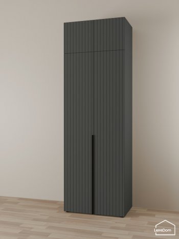 Шкаф с антресолью 800 мм Linnea MHR-2A-3 2450х800х510 (Графит-М 11.1.25) в Нижнем Тагиле - nizhnij-tagil.mebel-e96.ru