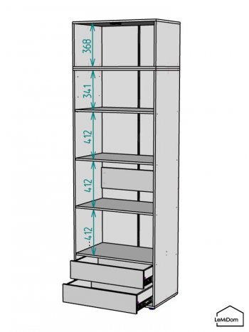 Шкаф с антресолью 800 мм Linnea MHR-2A-4 2450х800х510 (Белый-М 11.1.2) в Нижнем Тагиле - nizhnij-tagil.mebel-e96.ru