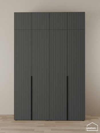 Шкаф с антресолью 1600 мм Linnea MHR-4A-1 2450х1600х510 (Графит-М 11.1.25) в Нижнем Тагиле - nizhnij-tagil.mebel-e96.ru