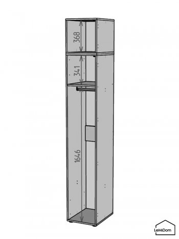 Шкаф с антресолью 400 мм Linnea MHR-1A-1 2450х400х510 (ДВ-М 11.1.25) в Нижнем Тагиле - nizhnij-tagil.mebel-e96.ru