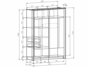 Шкаф-купе 1600 мм Либерти (Росток) в Нижнем Тагиле - nizhnij-tagil.mebel-e96.ru