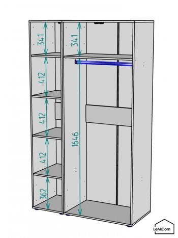 Шкаф Linnea MHR-3PO-1 2050х1200х510 (Белый-М 11.1.2) в Нижнем Тагиле - nizhnij-tagil.mebel-e96.ru