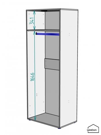 Шкаф Linnea MHR-2 2050х800х510 (Графит-М 11.1.25) в Нижнем Тагиле - nizhnij-tagil.mebel-e96.ru