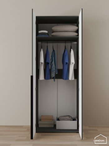 Шкаф Linnea MHR-2 2050х800х510 (Графит-М 11.1.25) в Нижнем Тагиле - nizhnij-tagil.mebel-e96.ru
