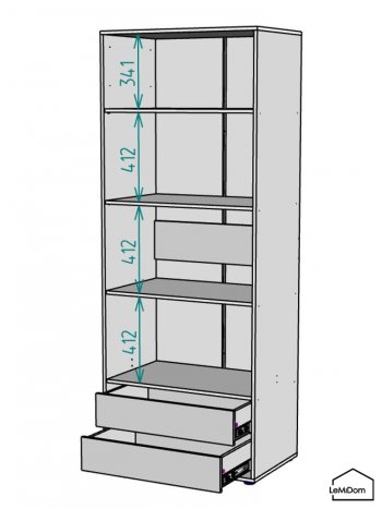 Шкаф Linnea MHR-2-4 2050х800х510 (ДВ-М 11.1.25) (1) в Нижнем Тагиле - nizhnij-tagil.mebel-e96.ru