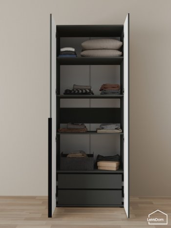Шкаф Linnea MHR-2-3 2050х800х510 (Графит-М 11.1.25) в Нижнем Тагиле - nizhnij-tagil.mebel-e96.ru