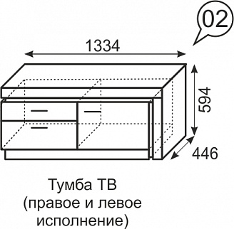 Тумба ТВ Люмен №2 (ИжМ) в Нижнем Тагиле - nizhnij-tagil.mebel-e96.ru