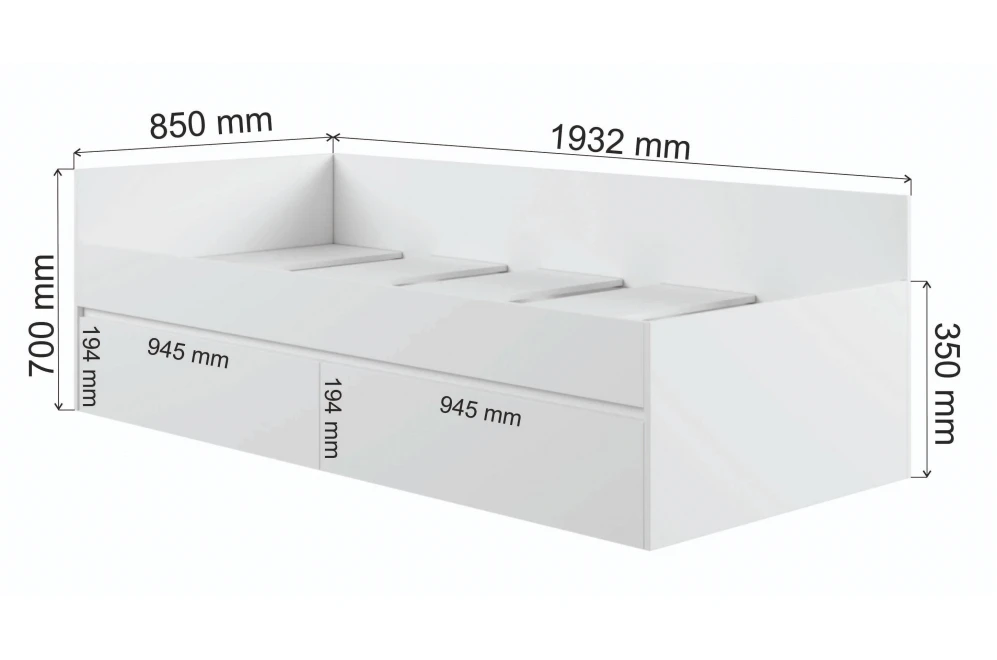 Кровать-софа Мадера белый (Альбина) в Нижнем Тагиле - nizhnij-tagil.mebel-e96.ru