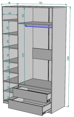 Шкаф Мальта 1350 мм Графит в Нижнем Тагиле - nizhnij-tagil.mebel-e96.ru