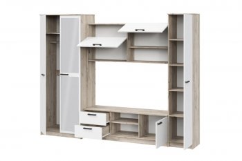 Стенка Марта-12 дуб крафт серый/белый (ИЦ) в Нижнем Тагиле - nizhnij-tagil.mebel-e96.ru