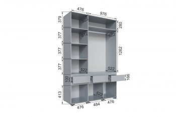Шкаф 1500 мм Мерида серый камень/графит (Микон) в Нижнем Тагиле - nizhnij-tagil.mebel-e96.ru