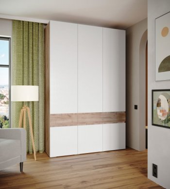 Шкаф 1500 мм Мерида крафт табачный/белый (Микон) в Нижнем Тагиле - nizhnij-tagil.mebel-e96.ru