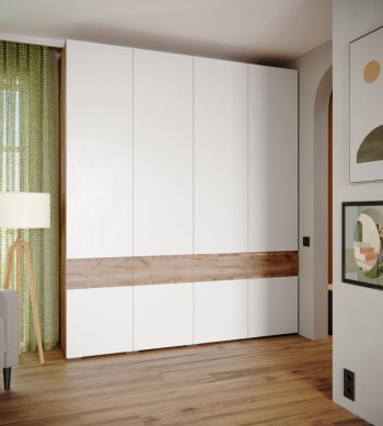 Шкаф 2000 мм Мерида крафт табачный/белый (Микон) в Нижнем Тагиле - nizhnij-tagil.mebel-e96.ru