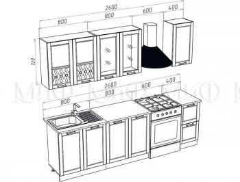 Кухонный гарнитур Милано 2000 мм орех (Миф) в Нижнем Тагиле - nizhnij-tagil.mebel-e96.ru