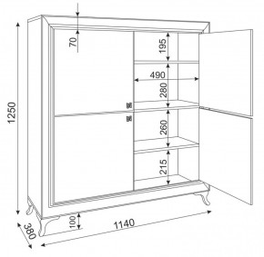 Комод распашной Саванна М24 (Риннер) в Нижнем Тагиле - nizhnij-tagil.mebel-e96.ru