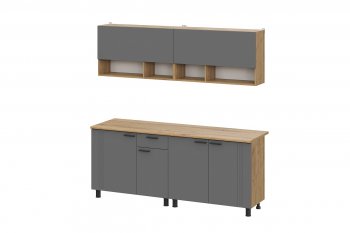 Кухонный гарнитур Монако 2000 мм графит (СВ) в Нижнем Тагиле - nizhnij-tagil.mebel-e96.ru