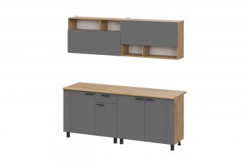 Кухонный гарнитур Монако 2000 мм графит (СВ) в Нижнем Тагиле - nizhnij-tagil.mebel-e96.ru