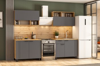 Кухонный гарнитур Монако 2000 мм графит (СВ) в Нижнем Тагиле - nizhnij-tagil.mebel-e96.ru