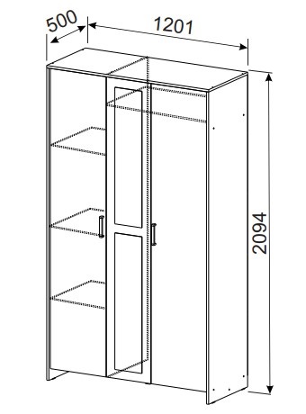 Шкаф распашной 1200 мм Дольче (СВ) в Нижнем Тагиле - nizhnij-tagil.mebel-e96.ru