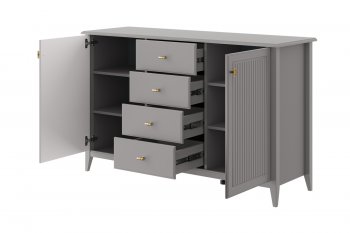 Комод 4 ящика 2 двери Никеа антрацит (БМ) в Нижнем Тагиле - nizhnij-tagil.mebel-e96.ru