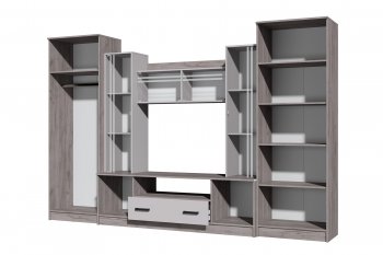 Стенка Николь-2 крафт серый/кашемир (Зарон) в Нижнем Тагиле - nizhnij-tagil.mebel-e96.ru