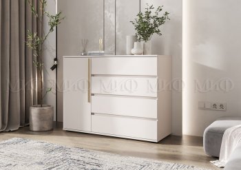 Комод 1 дверь 4 ящика (1200) Норд, кашемир (Миф) в Нижнем Тагиле - nizhnij-tagil.mebel-e96.ru